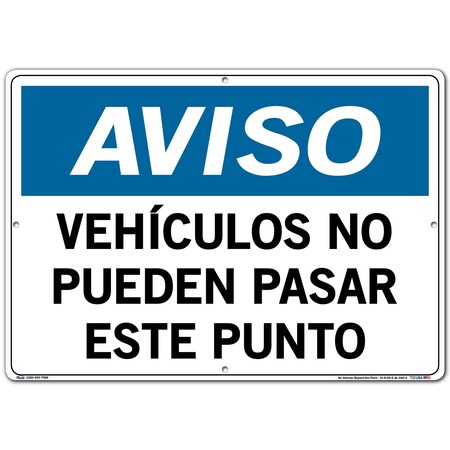Vestil Aluminum Sign, 14-1/2" Height, 20-1/2" Width, Aluminum, Rectangle, Spanish SI-N-69-E-AL-040-S